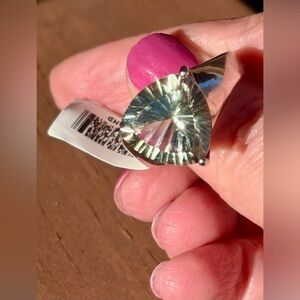 Prasiolite Gemstone 925 Silver Women's Cocktail Ring, Size: 9